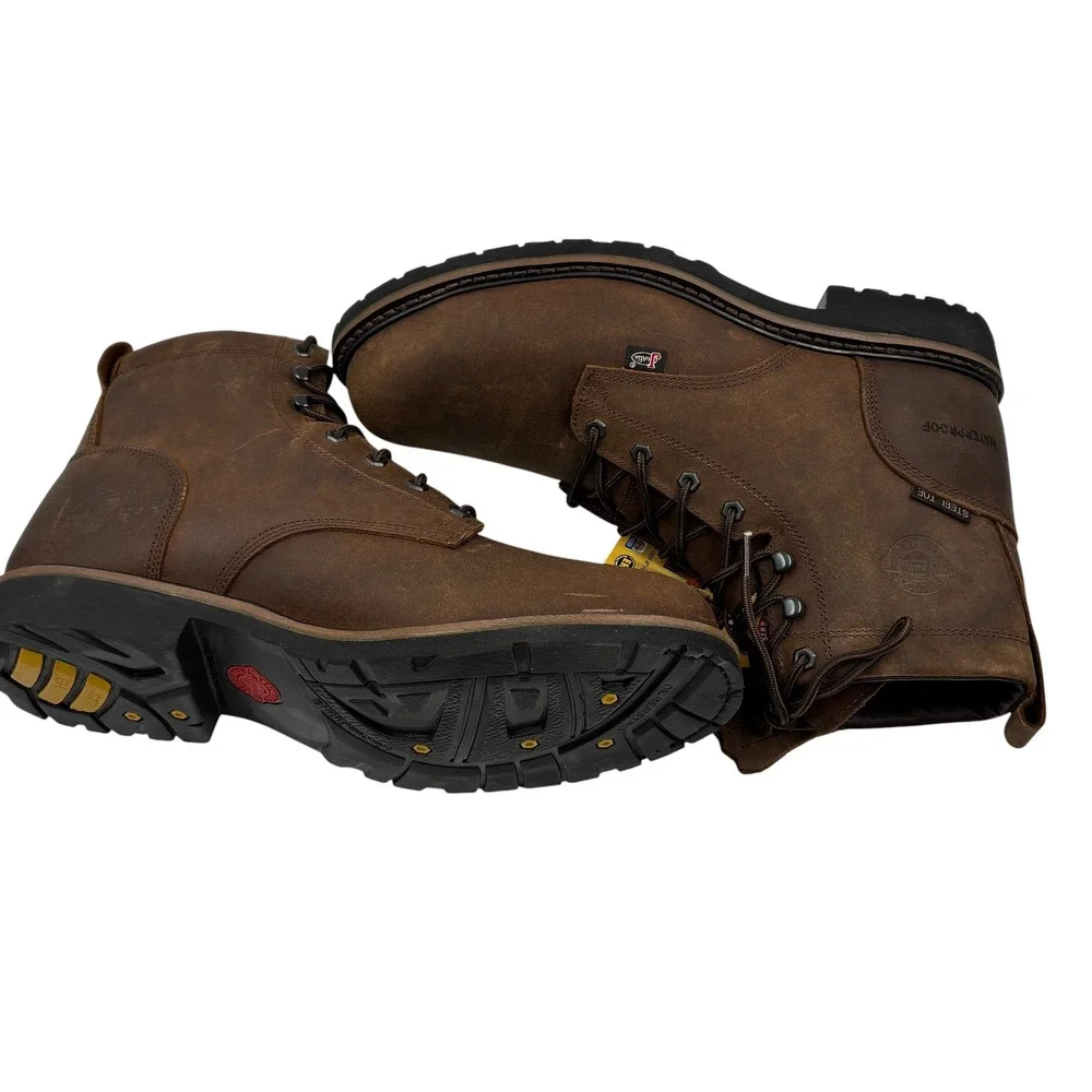 Justin Original Workboots WK969 Men 14EE Brown Leather Steel Toe Waterproof Boot